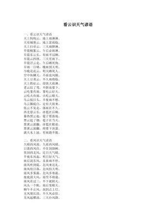 看云识天气谚语
