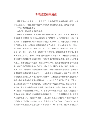 专项检查结果通报