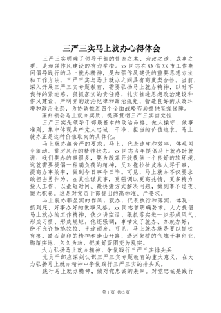 三严三实马上就办体会心得