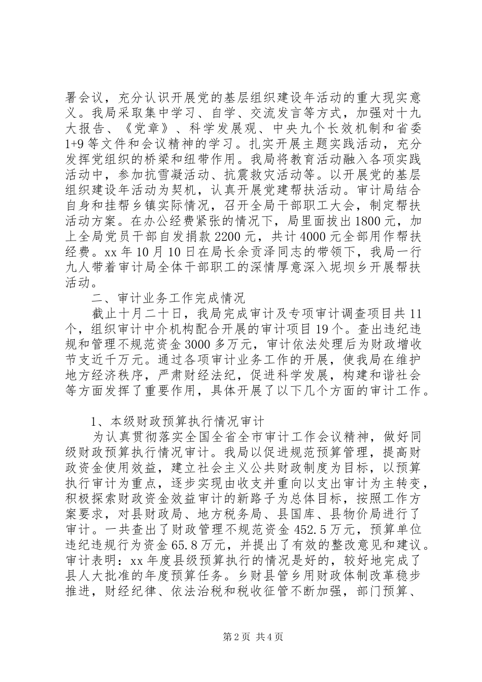 20XX年审计工作总结_第2页