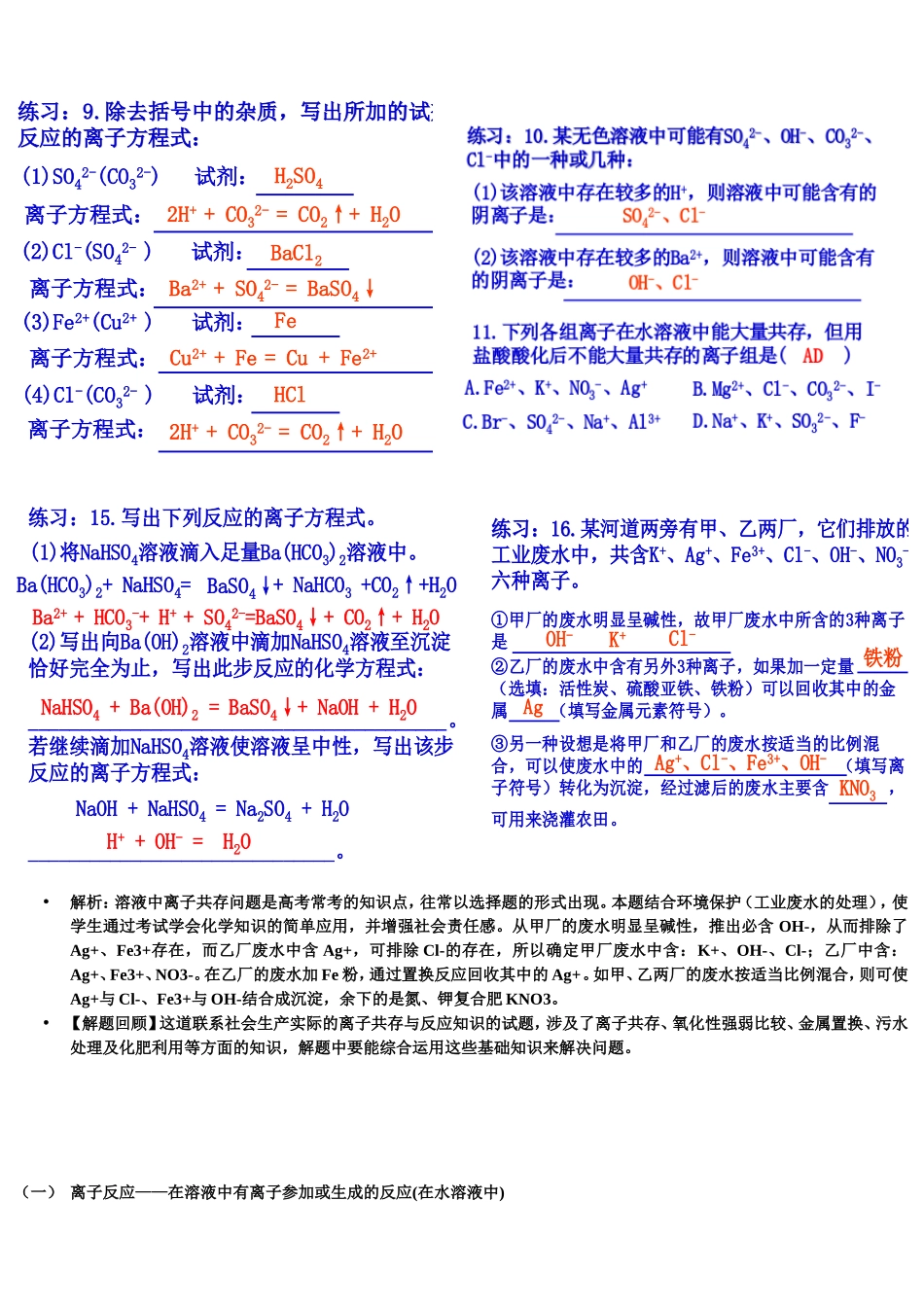 离子反应复习_第3页