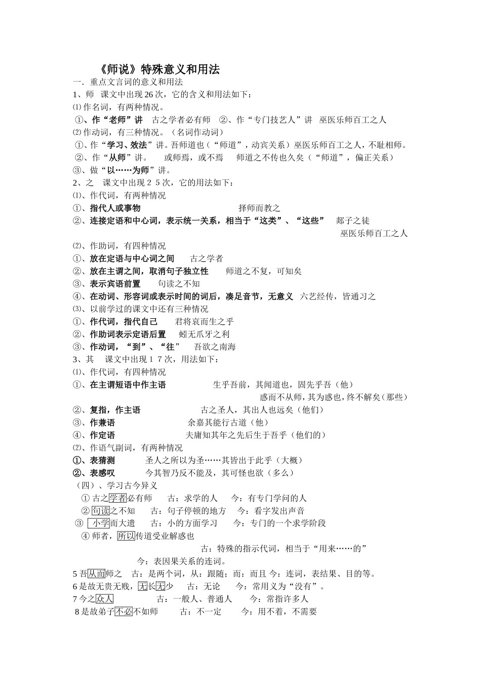 师说重点文言词_第1页