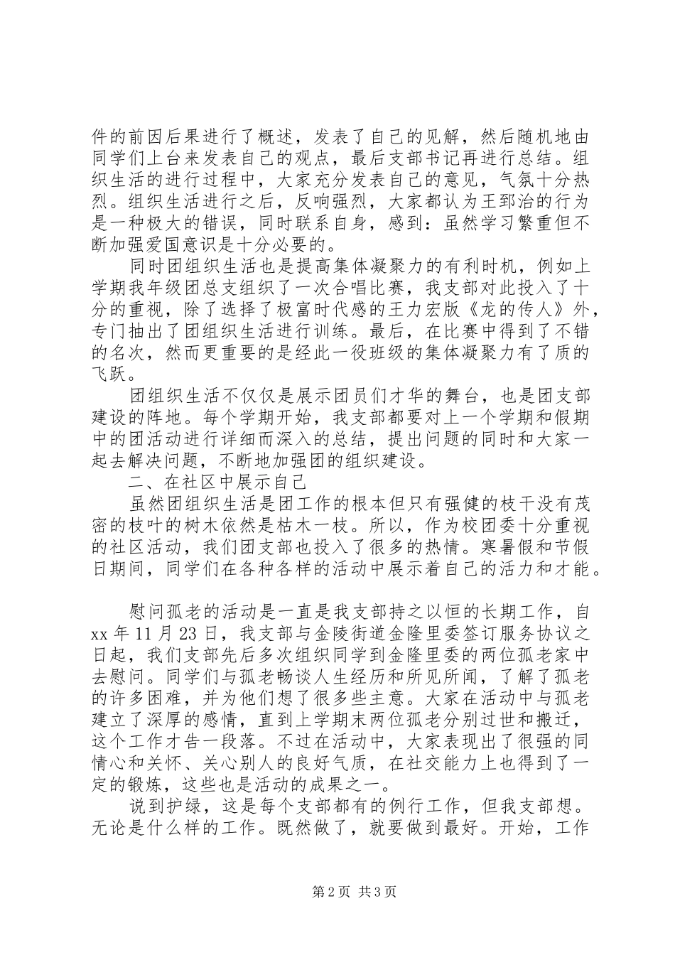 20XX年团支部年终工作总结_第2页