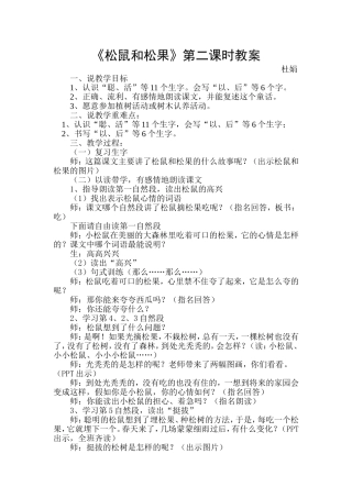 松鼠和松果教案