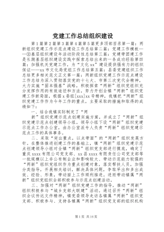 党建工作总结组织建设 