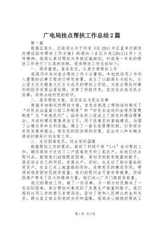 广电局挂点帮扶工作总结2篇