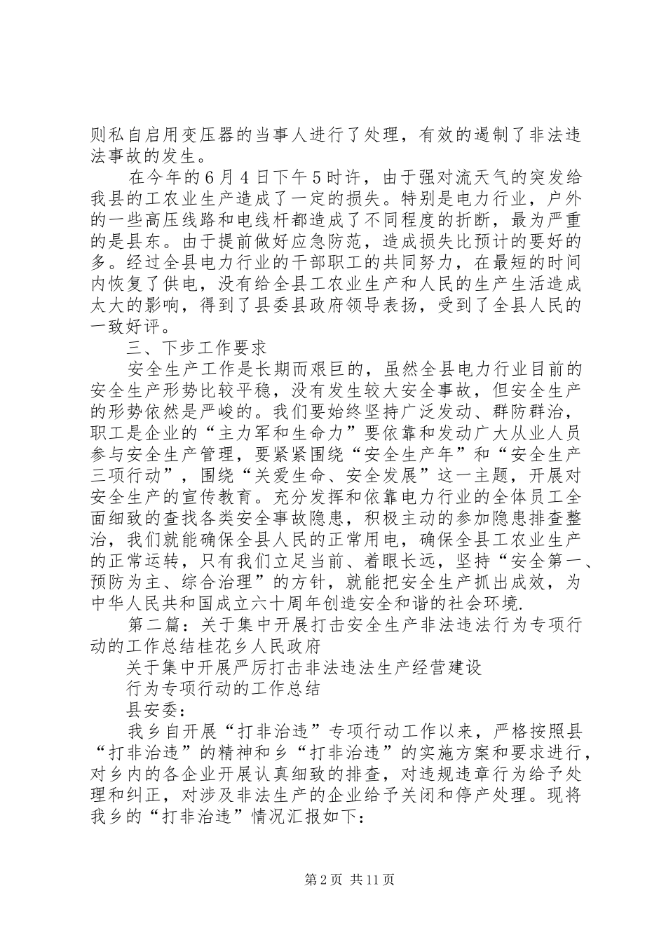 打击安全生产非法违法行动工作总结 _第2页