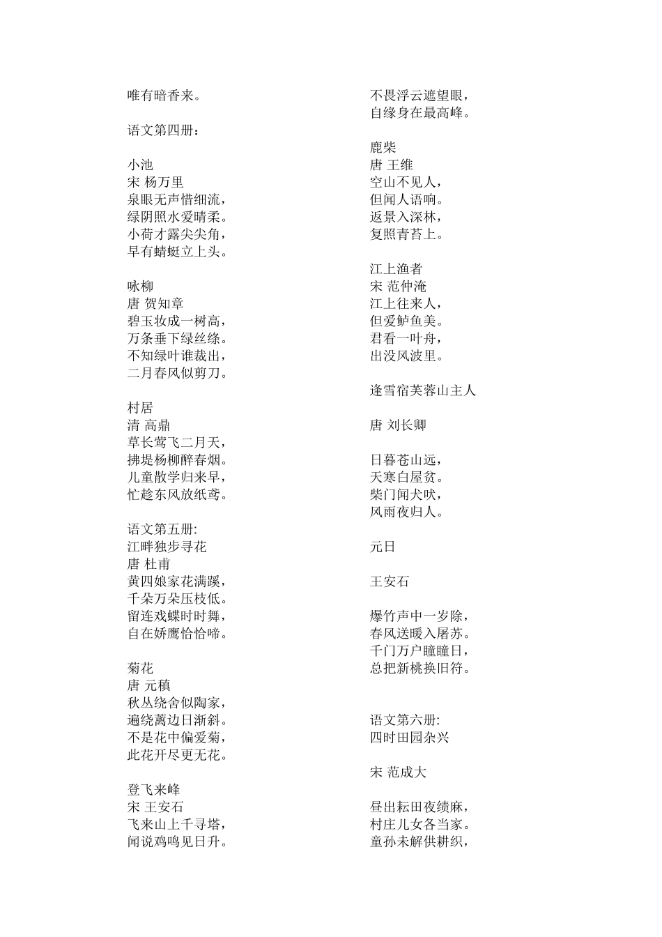 小学语文古诗词_第2页