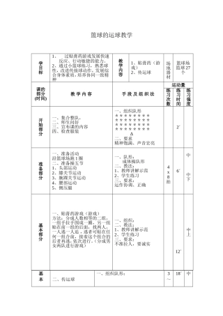 篮球的运球教学