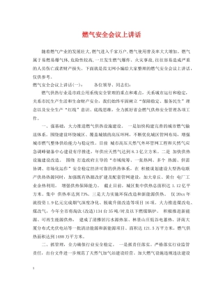 燃气安全会议上讲话 