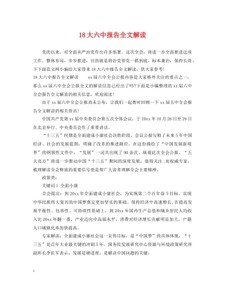 18大报告全文解读