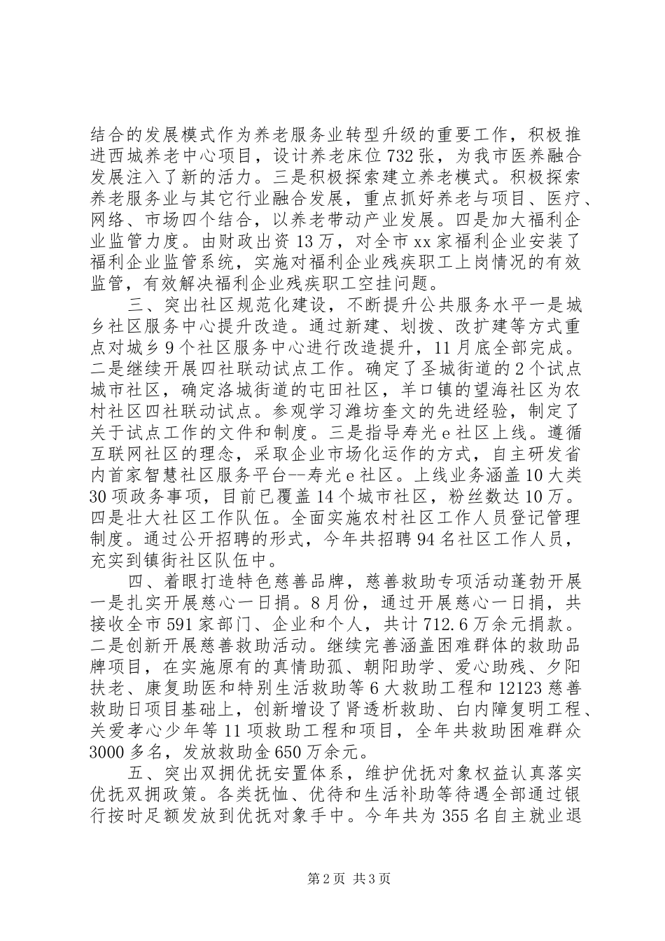 20XX年市民政局下半年工作总结_第2页