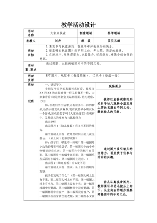 活动设计样表