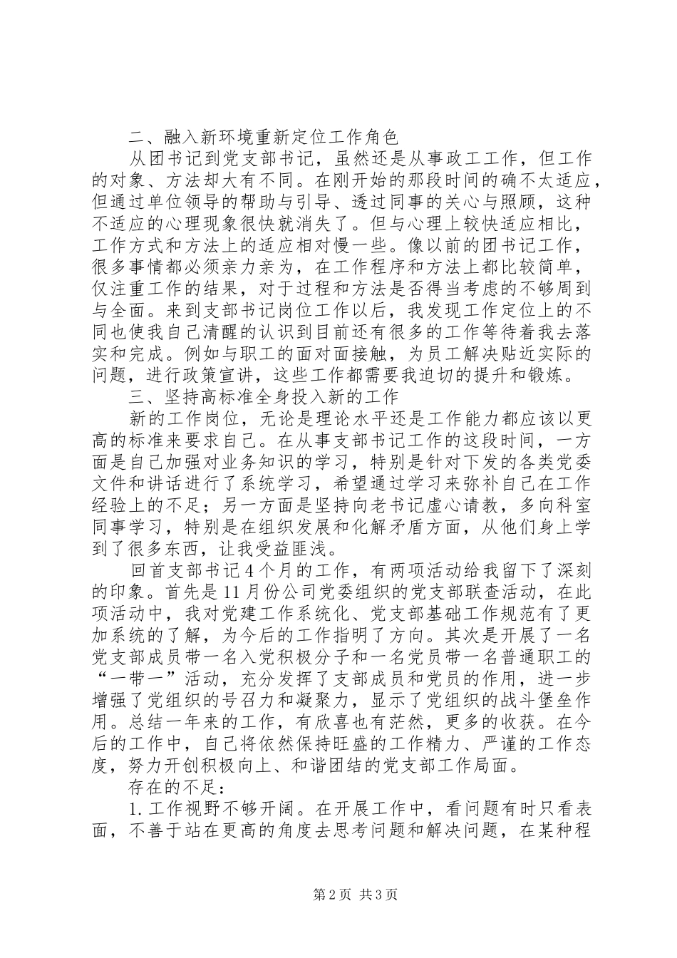 公司支部书记20XX年个人工作总结_第2页