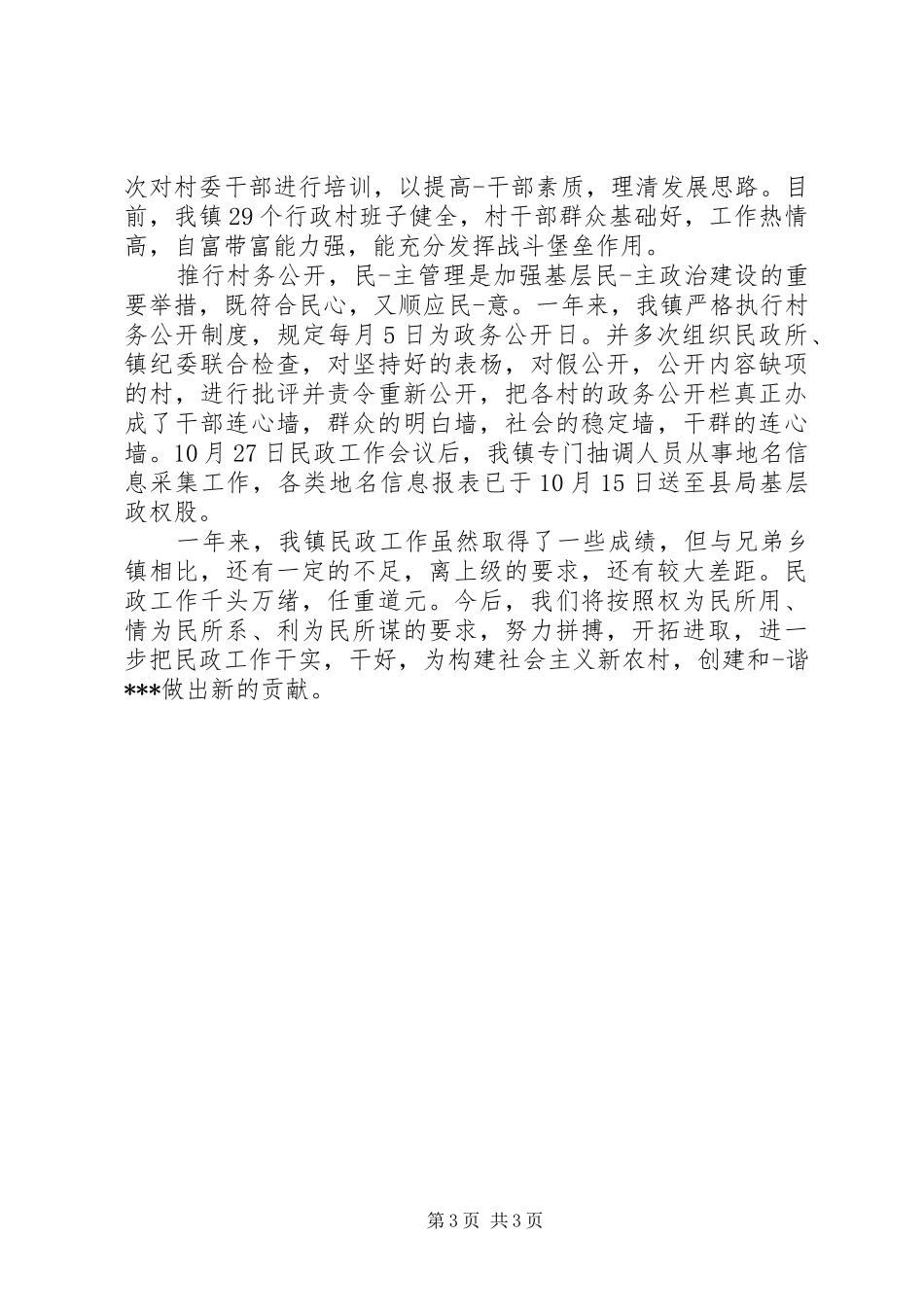 20XX年乡镇民政工作总结_第3页