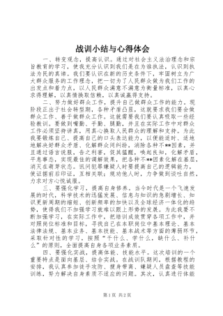 战训小结与体会心得