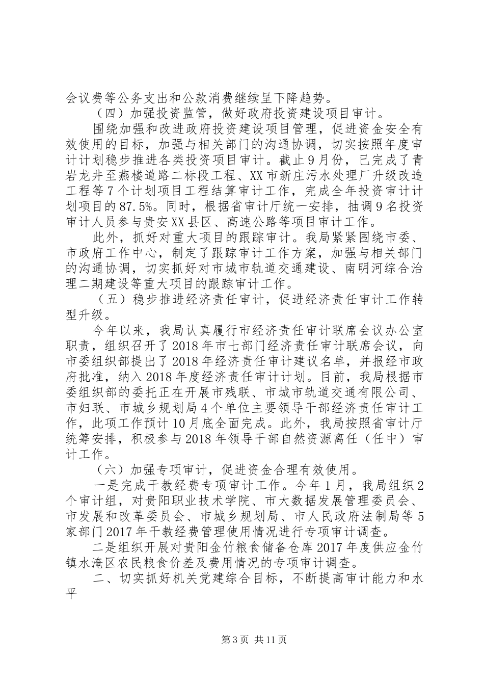 XX市审计局XX年工作总结及XX年工作打算 _第3页