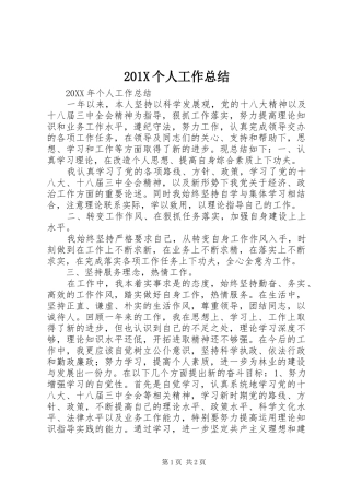 202X个人工作总结