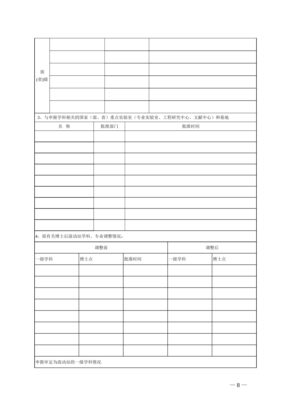 申请新设增设博士后科研流动站申请表_第3页