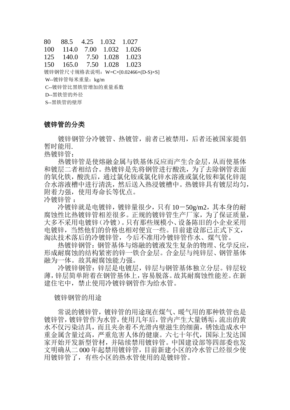 国标热镀锌钢管规格、尺寸理论重量表_第2页