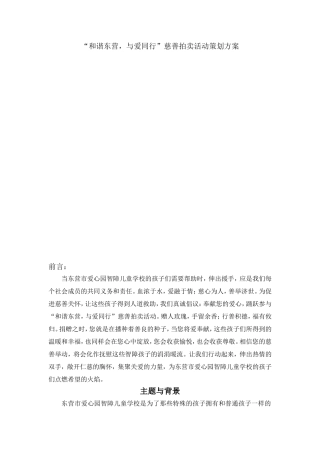 慈善拍卖策划