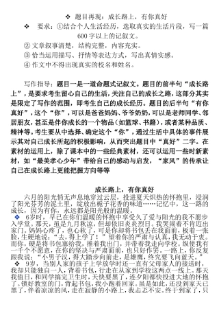 成长路上-有你真好作文指导及范文