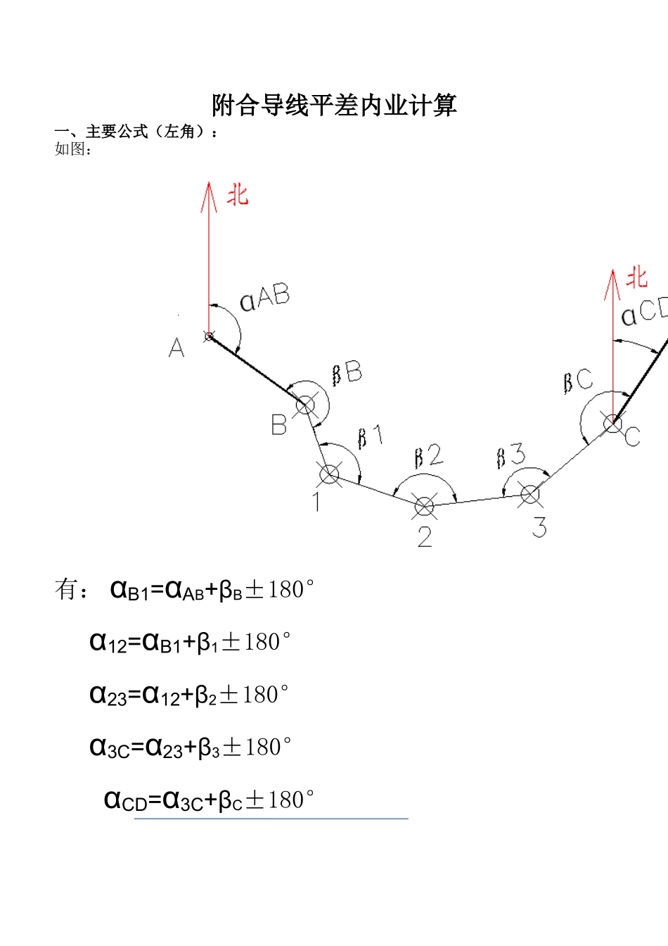 附合导线平差内业计算_第1页