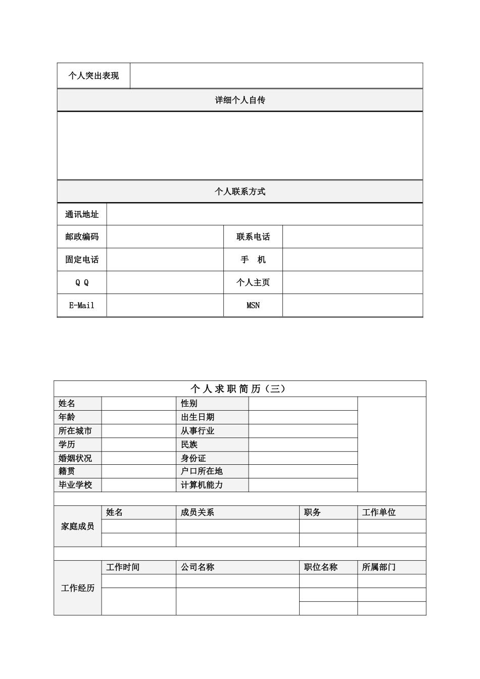个人简历万能大全模板_第3页