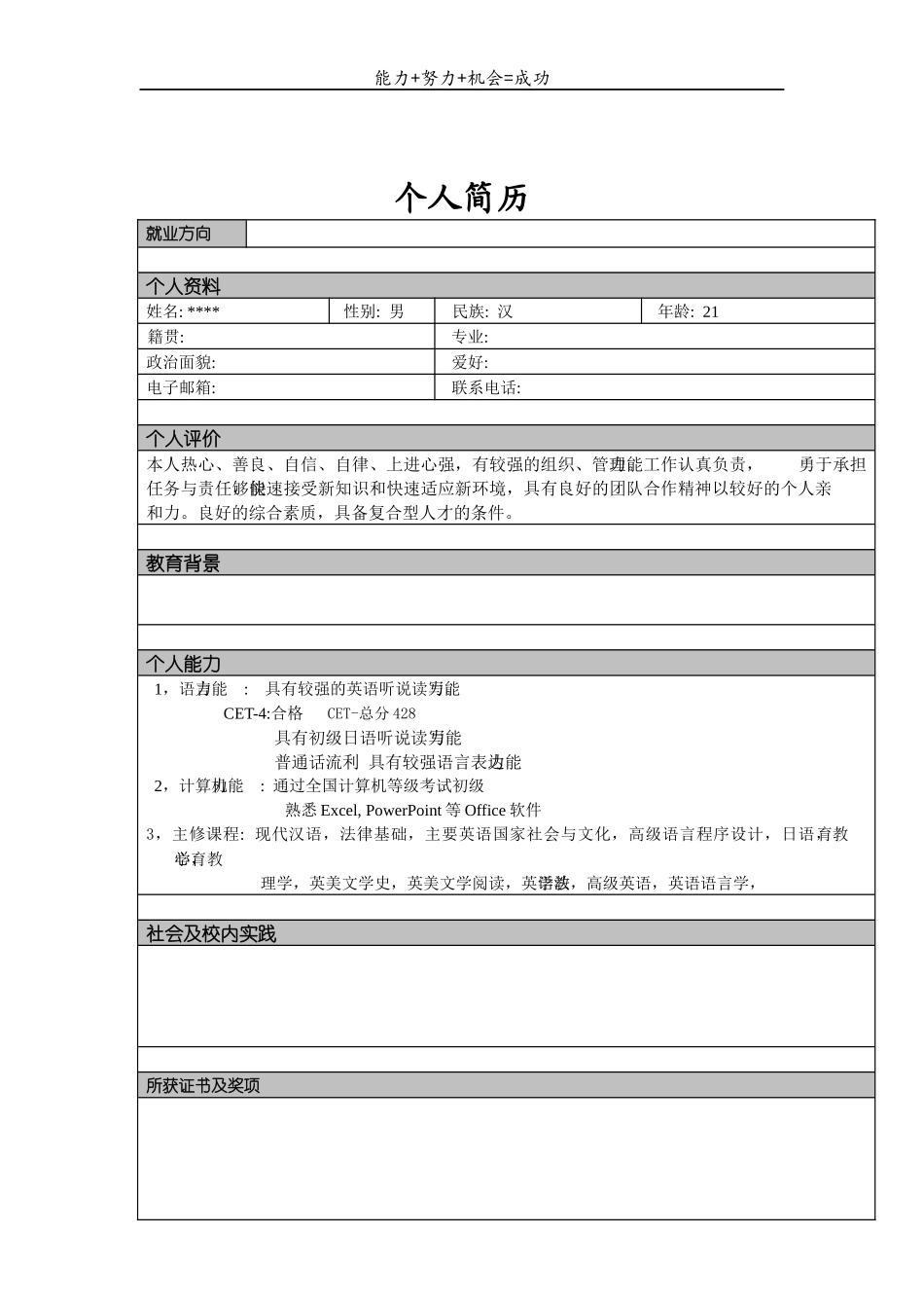 个人简历模板大全-_第2页