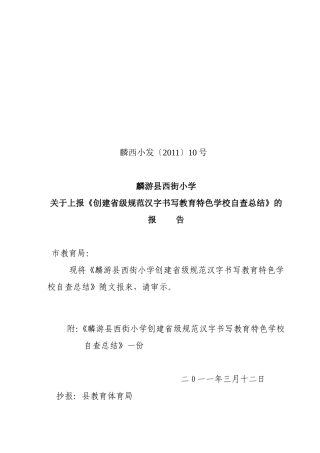 规范汉字书写教育省级特色小创建验收汇报