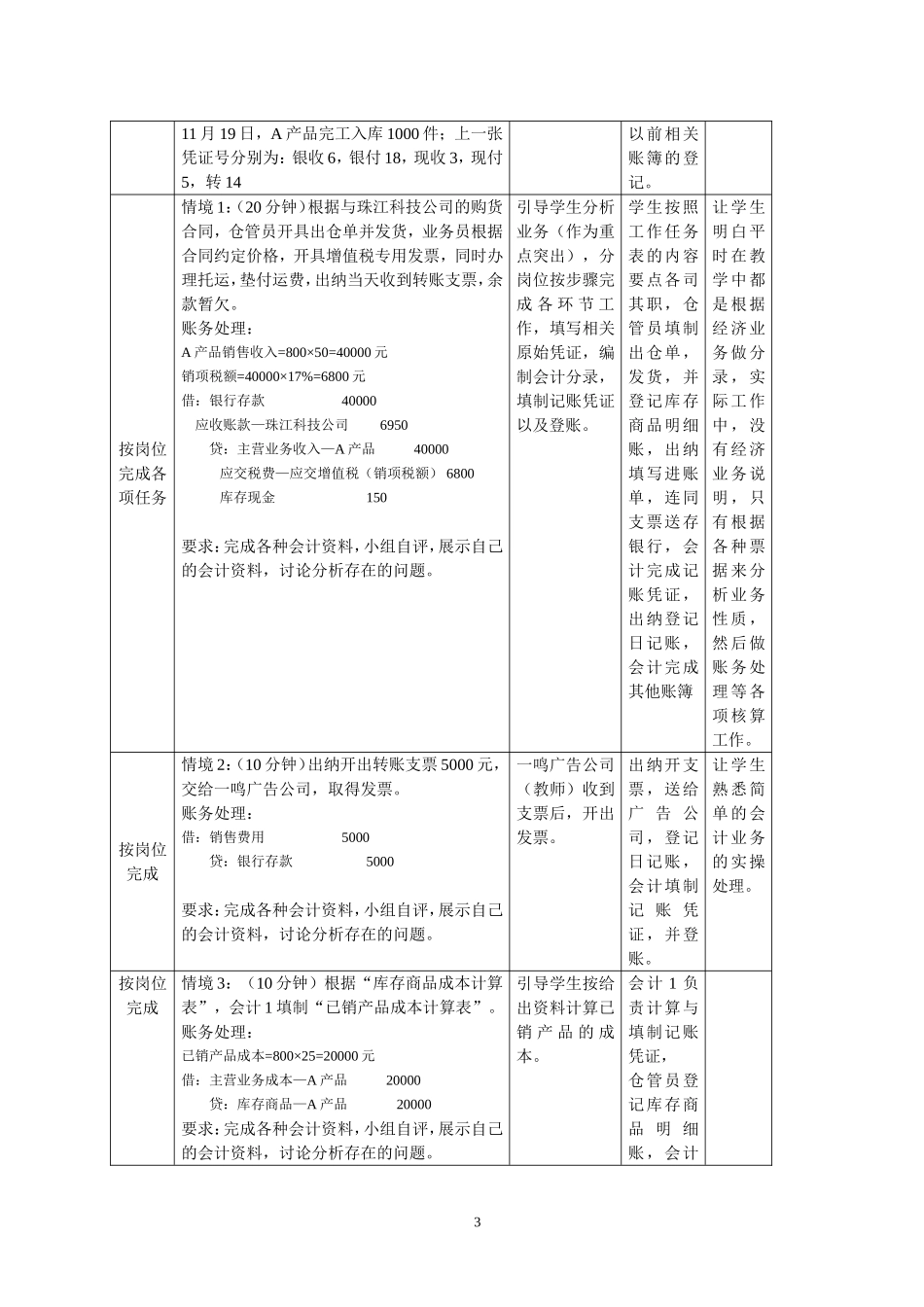产品销售过程的核算教学设计_第3页