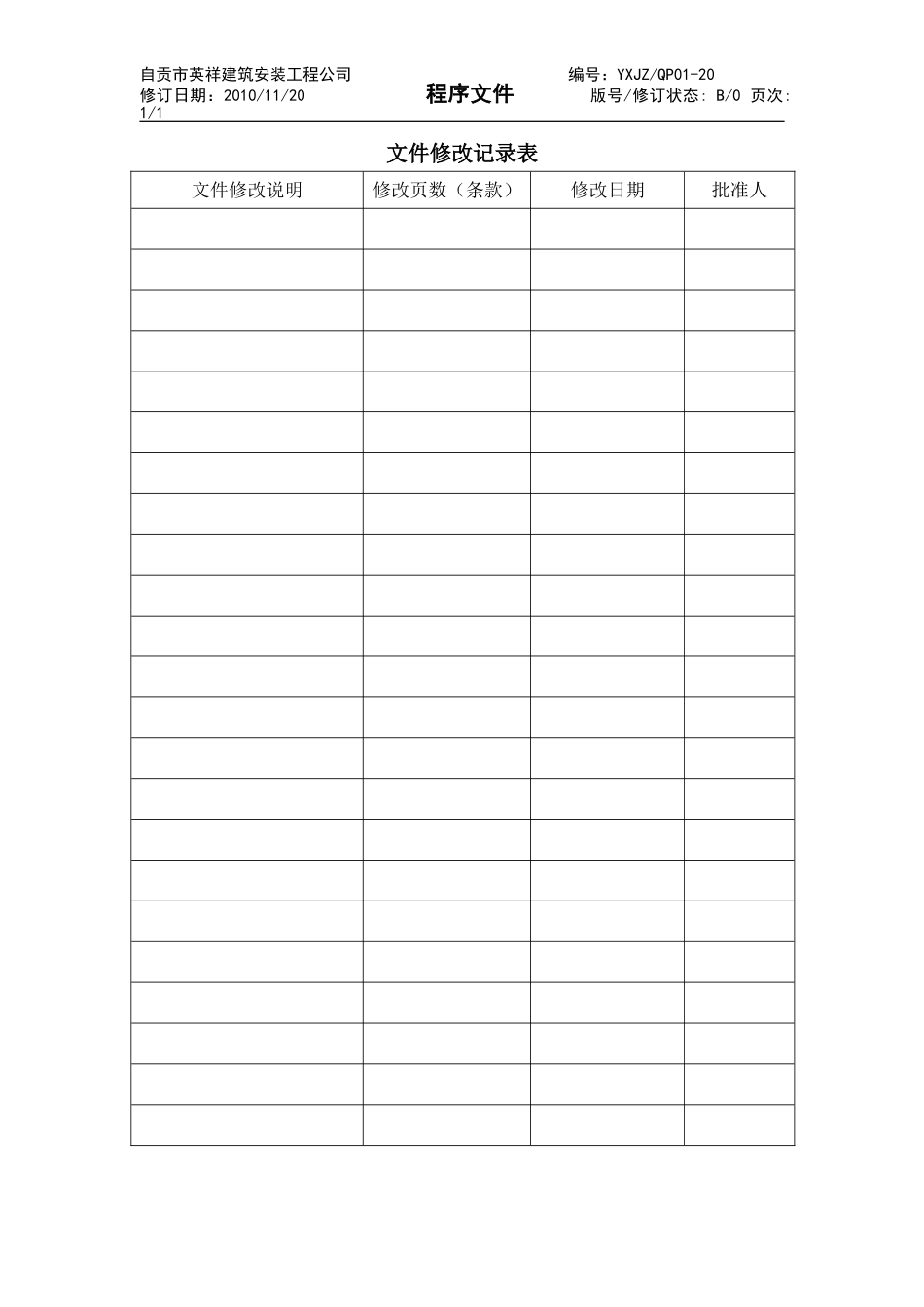 建筑施工企业ISO认证程序文件2017新版_第1页