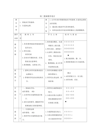 初中体育篮球教学设计---副本---副本
