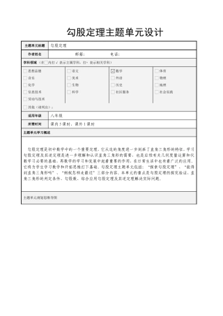 勾股定理主题单元设计及思维导图