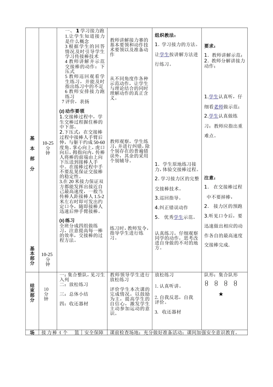 高中接力跑教案_第2页