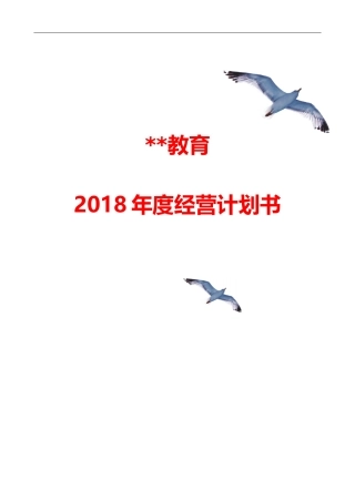 高端培训机构2018年度经营规划书