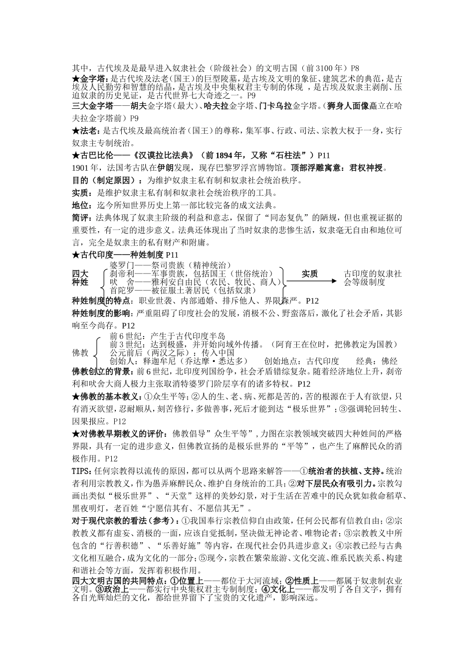 华东师大版九年级历史上册知识点总结(超全面、完整版)_第2页
