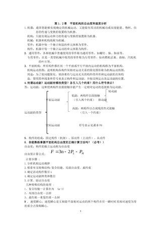 机械设计基础必考内容