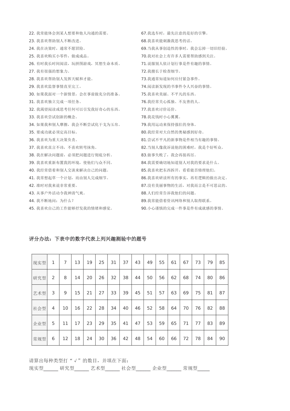 霍兰德职业兴趣测试题完整版_第3页