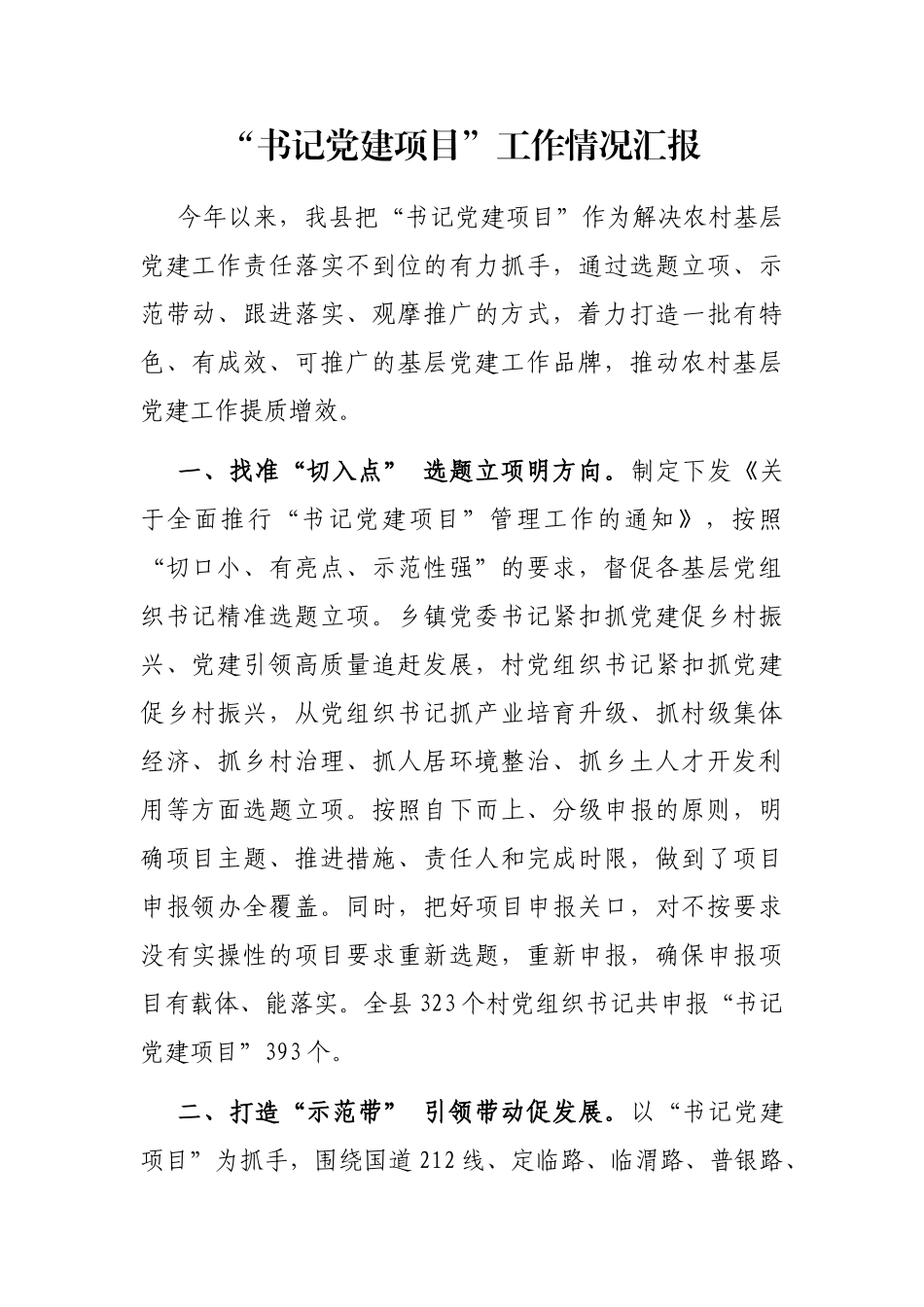 “书记党建项目”工作情况汇报_第1页