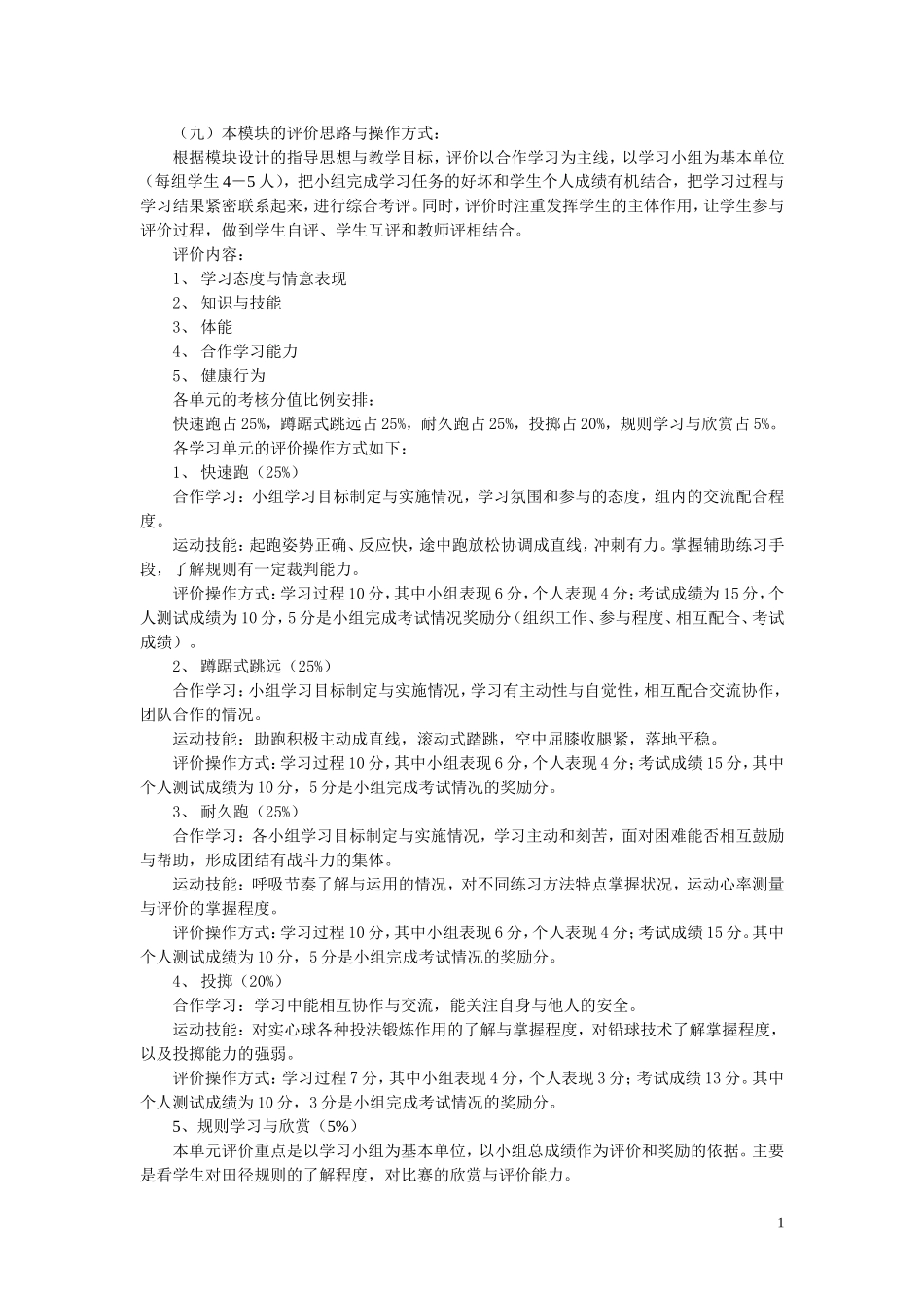 模块评价范例_第1页