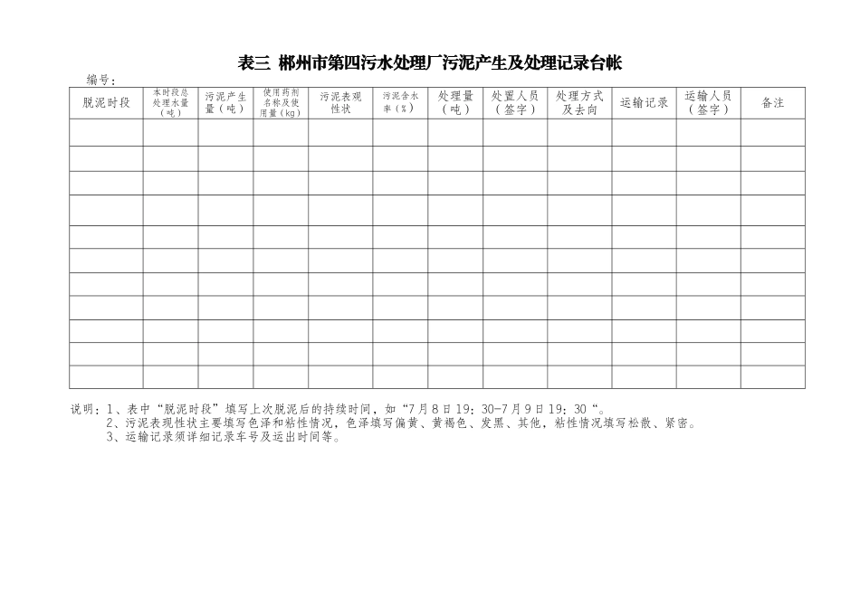 污水处理厂台帐和原始记录表格格式_第3页