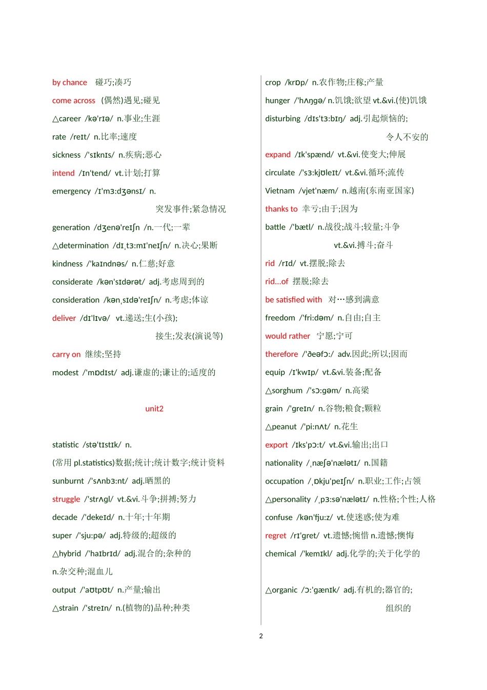 高中英语必修4词汇表有音标(新课标人教版)_第2页