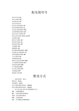 电气施工图字母符号一览表