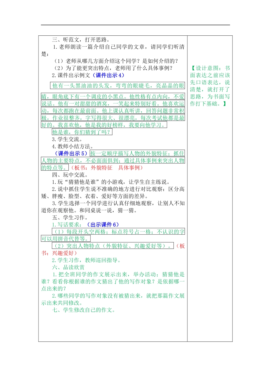习作：猜猜他是谁(教案设计及范文)_第2页