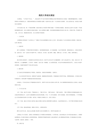 我的大学成长规划