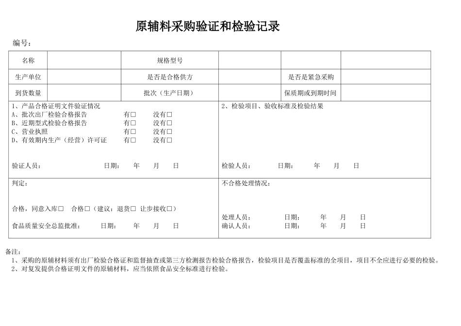 云南省食品生产企业食品安全管理台账(通用)_第2页