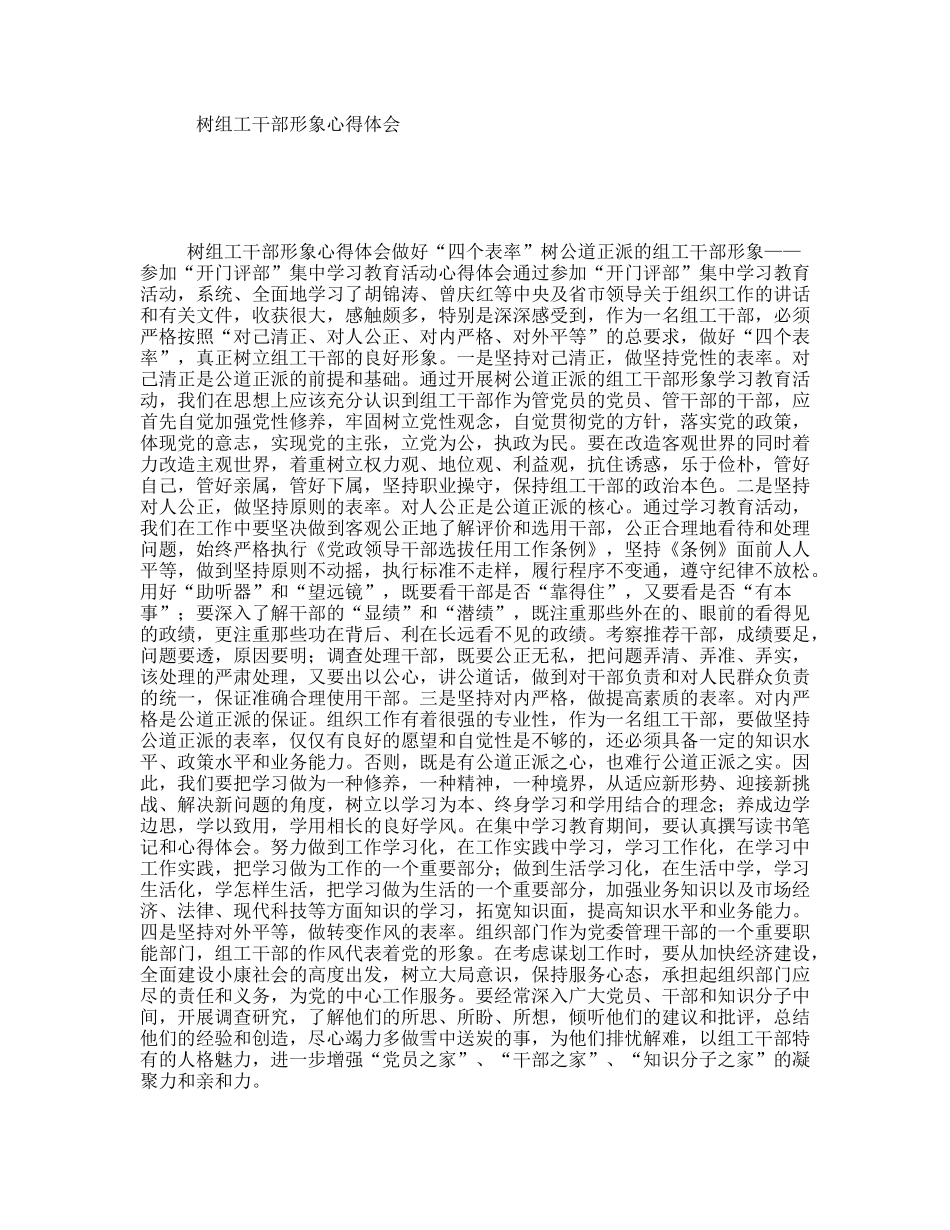 树组工干部形象心得体会_第1页