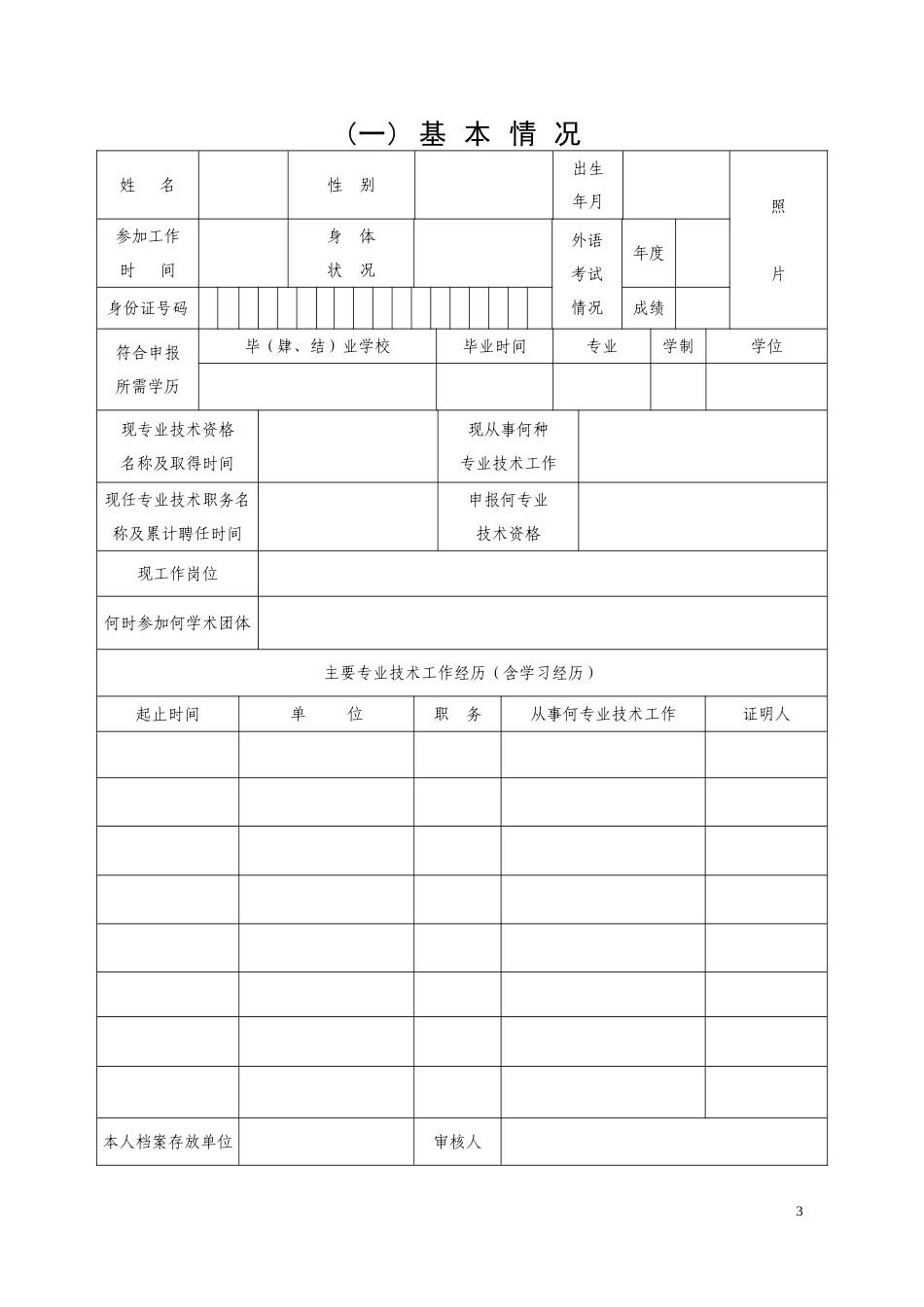 江西省专业技术职务任职评审表_第3页