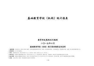 基础教育报表(讲解)